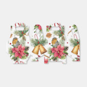 Weihnachtsglocken, Poinsettia, Rotkehlchen, Bonbon Geschenkschachtel (Ungefaltet)
