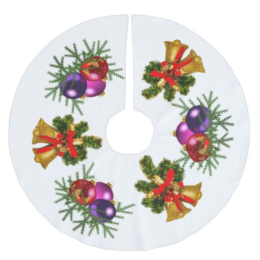 Weihnachtsglocken Polyester Weihnachtsbaumdecke (Vorderseite)