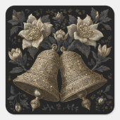 Weihnachtsglocken Quadratischer Aufkleber (Vorderseite)