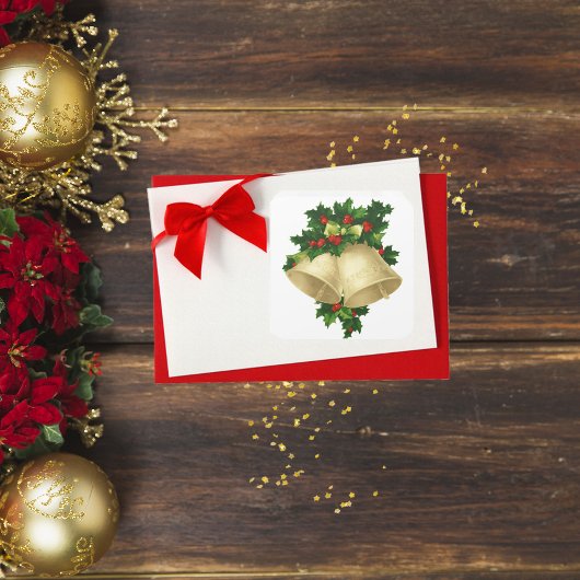 Weihnachtsglocken Quadratischer Aufkleber
