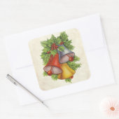 Weihnachtsglocken Quadratischer Aufkleber (Umschlag)