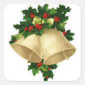 Weihnachtsglocken Quadratischer Aufkleber (Vorderseite)