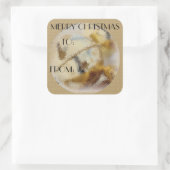 Weihnachtsglocken Quadratischer Aufkleber (Tasche)