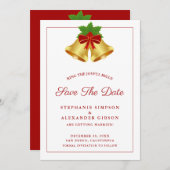 Weihnachtsglocken Red Berries Hochzeit Save The Date (Vorne/Hinten)