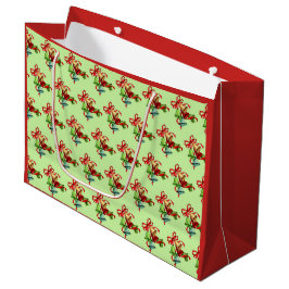Weihnachtsglocken, rote und grüne große, glänzende große geschenktüte