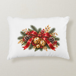 Weihnachtsglocken Roter Schleife Festlich Dekokissen