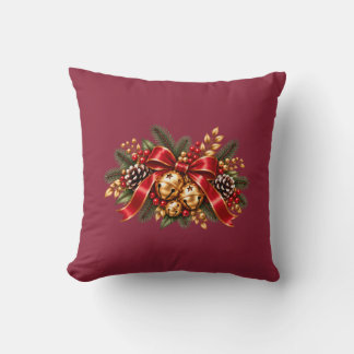 Weihnachtsglocken Roter Schleife Festlich Kissen