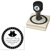 Weihnachtsglocken Runde Rücksendeadresse Gummi Bri Gummistempel (Stempel)