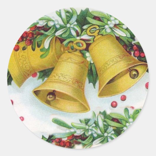 Weihnachtsglocken Runder Aufkleber (Vorderseite)