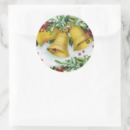 Weihnachtsglocken Runder Aufkleber (Tasche)