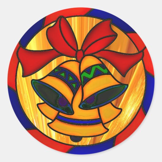 Weihnachtsglocken Runder Aufkleber (Vorderseite)