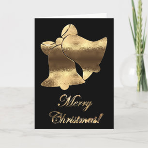 Weihnachtsglocken Schwarzes Gold Elegant Frohe Wei Feiertagskarte