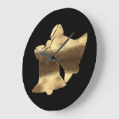 Weihnachtsglocken Schwarzes Gold Feierliche Elegan Große Wanduhr (Winkel)