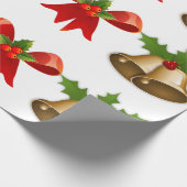 Weihnachtsglocken und -band geschenkpapier (Ecke)