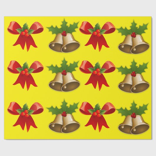 Weihnachtsglocken und -band geschenkpapier (Flach)