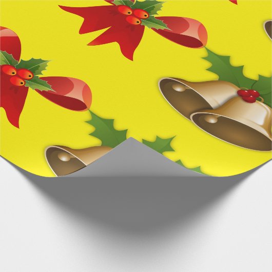 Weihnachtsglocken und -band geschenkpapier (Ecke)