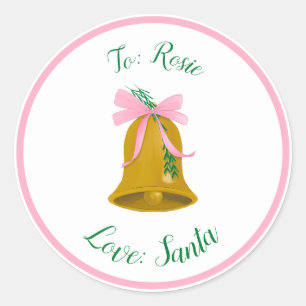 Weihnachtsglocken und Bows Custom Gift Tag Sticker