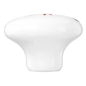 Weihnachtsglocken und Holly-Blätter Keramikknauf (Seitenansicht)