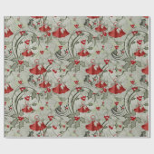 Weihnachtsglocken und Holly Geschenkpapier (Flach)