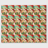 Weihnachtsglocken und -kirschen geschenkpapier (Flach)