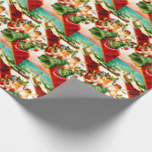 Weihnachtsglocken und -kirschen geschenkpapier (Ecke)