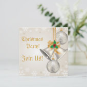 Weihnachtsglocken und Ornamente Party Einladung (Stehend Vorderseite)