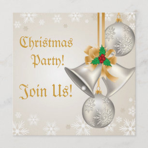 Weihnachtsglocken und Ornamente Party Einladung