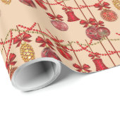 Weihnachtsglocken und Pinecones Urlaub Geschenkpapier (Rolleneckpunkt)