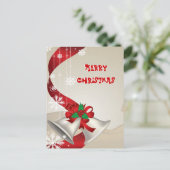 Weihnachtsglocken und Ribbons Postkarte (Stehend Vorderseite)