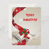 Weihnachtsglocken und Ribbons Postkarte (Vorne/Hinten)