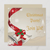 Weihnachtsglocken und Rote Ribbons-Party Einladung (Vorne/Hinten)