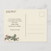 Weihnachtsglocken und Rustikale Kirche im Schnee Postkarte (Rückseite)