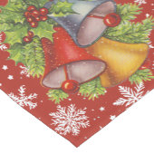 Weihnachtsglocken und Schneeflocken Rot Kurzer Tischläufer (Ecke)