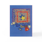 Weihnachtsglocken und Sterne in Blau-Rot