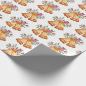 Weihnachtsglocken und Vogel Geschenkpapier (Ecke)