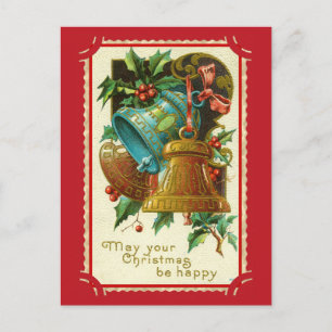 Weihnachtsglocken Vintage antik viktorianisch Postkarte