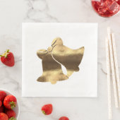 Weihnachtsglocken Weiß und Gold Festival Elegante Serviette (Beispiel)