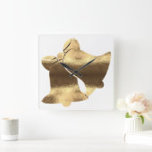 Weihnachtsglocken White Gold Festival Elegant Quadratische Wanduhr (Zuhause)