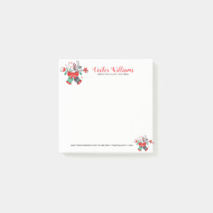 Weihnachtsglocken Wreath Wasserfarben Blume Bouque Post-it Klebezettel