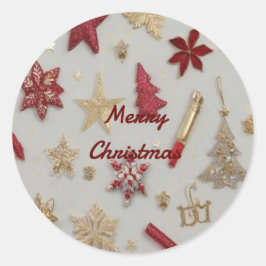 Weihnachtsglorie Runder Aufkleber