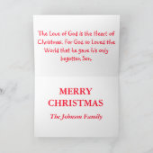 Weihnachtsglückwunschkarte - Die Liebe Gottes Feiertagskarte (Innenseite)