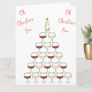 Weihnachtsglückwunschkarte für Weintrinker Karte