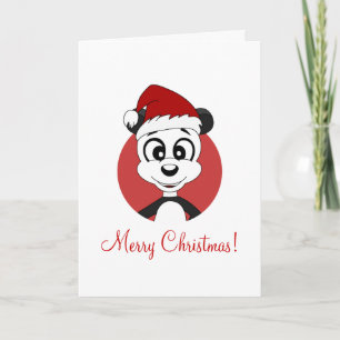 Weihnachtsglückwunschkarte mit Cartoon-Panda-Bär Feiertagskarte