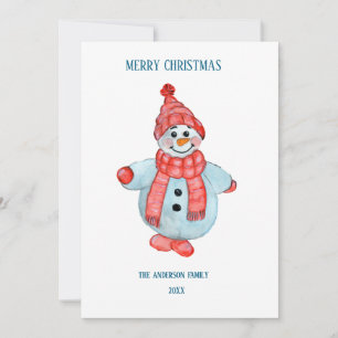 Weihnachtsglückwunschkarte von einem Schneemann Einladung