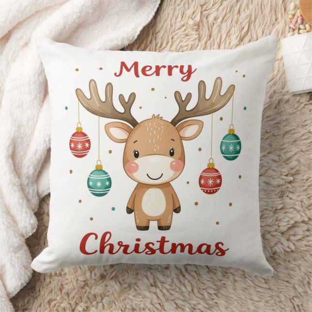 Weihnachtsglühbirnen-Elch Kissen (Decke)