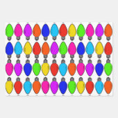 Weihnachtsglühbirnen Muster Wrapping Paper Sheets Geschenkpapier Set (Vorderseite 3)