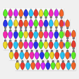 Weihnachtsglühbirnen Muster Wrapping Paper Sheets Geschenkpapier Set