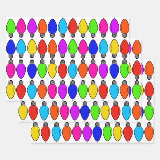 Weihnachtsglühbirnen Muster Wrapping Paper Sheets Geschenkpapier Set (Set)