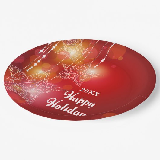 Weihnachtsglühen Pappteller (Schrägansicht)