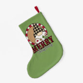 Weihnachtsgnom froh Weihnachtsgrün Kleiner Weihnachtsstrumpf (Rückseite (Hängend))